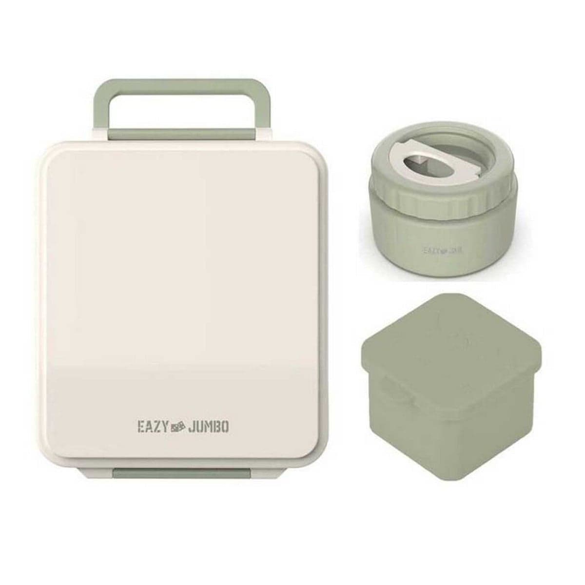 Eazy Kids Ivory Jumbo Bento Lunch Box & Thermos with Dip Jar