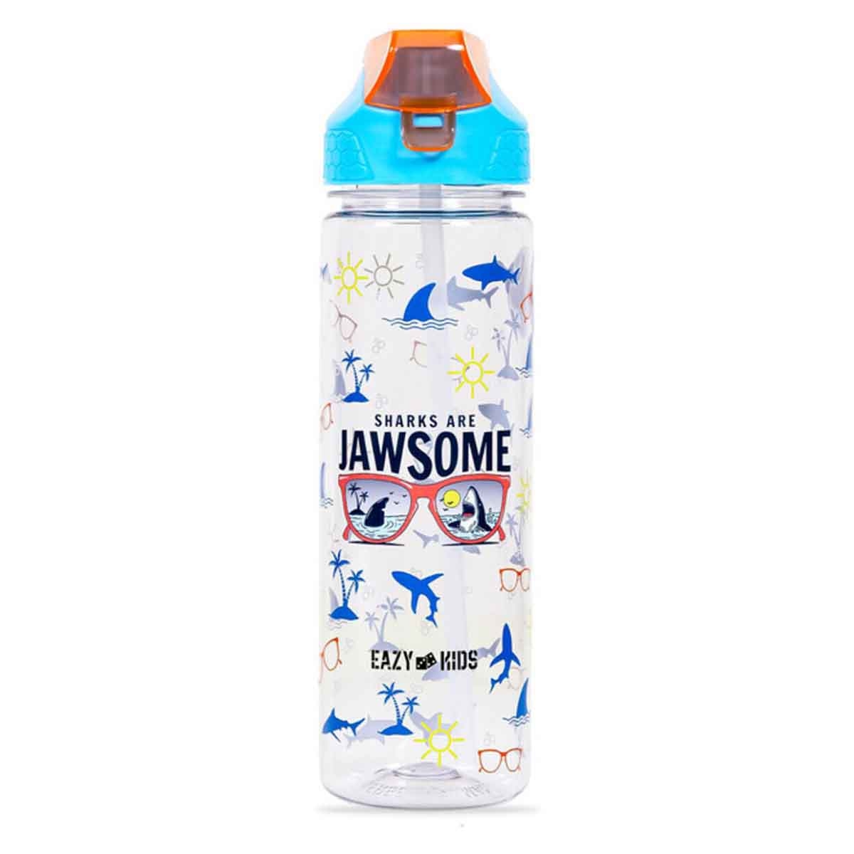 Eazy Kids 650ml Blue Jawsome Shark 2-in-1 Tritan Water Bottle
