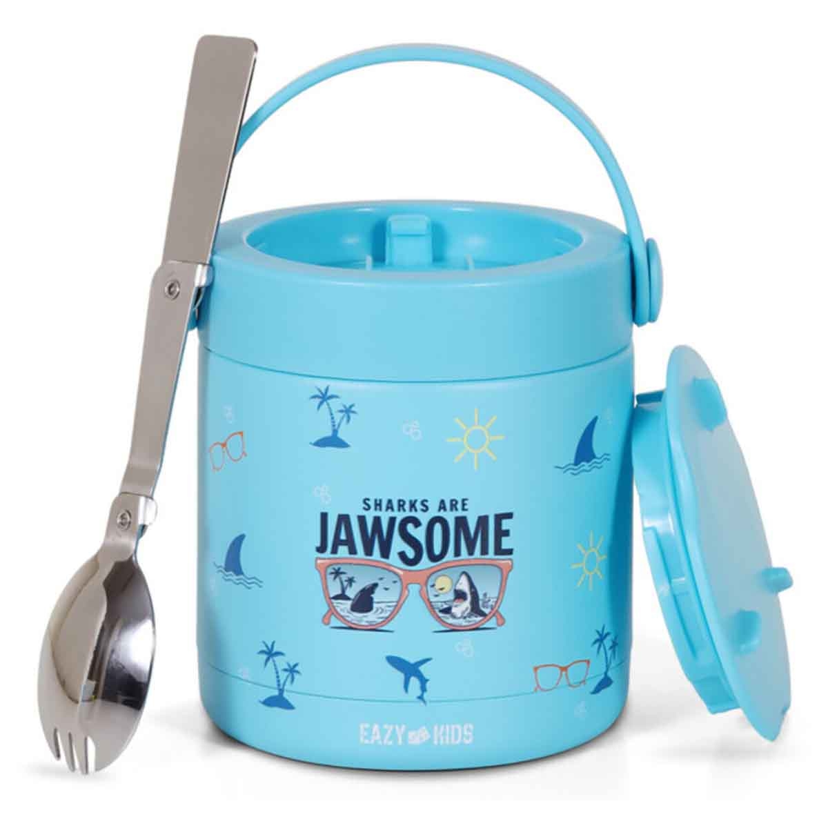 Eazy Kids Jawsome Shark Stainless Steel Insulated Food Jar Unisex, 3-4 Years