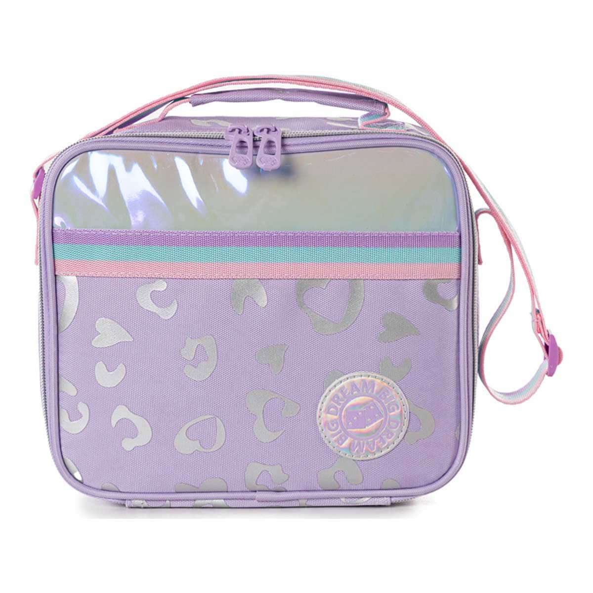 Eazy Kids Love Purple 17" Trolley School Bag with Lunch Bag & Pencil Pouch Set