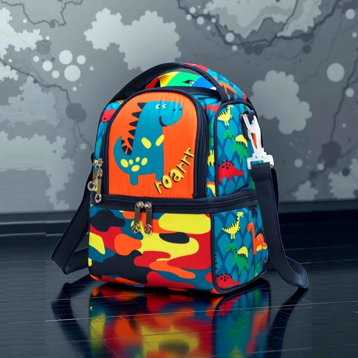 Eazy Kids Dinosaur Blue Lunch & Picnic Bag