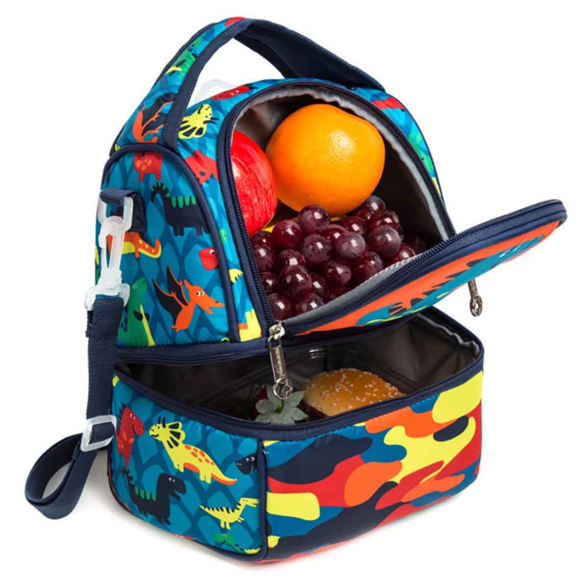Eazy Kids Dinosaur Blue Lunch & Picnic Bag