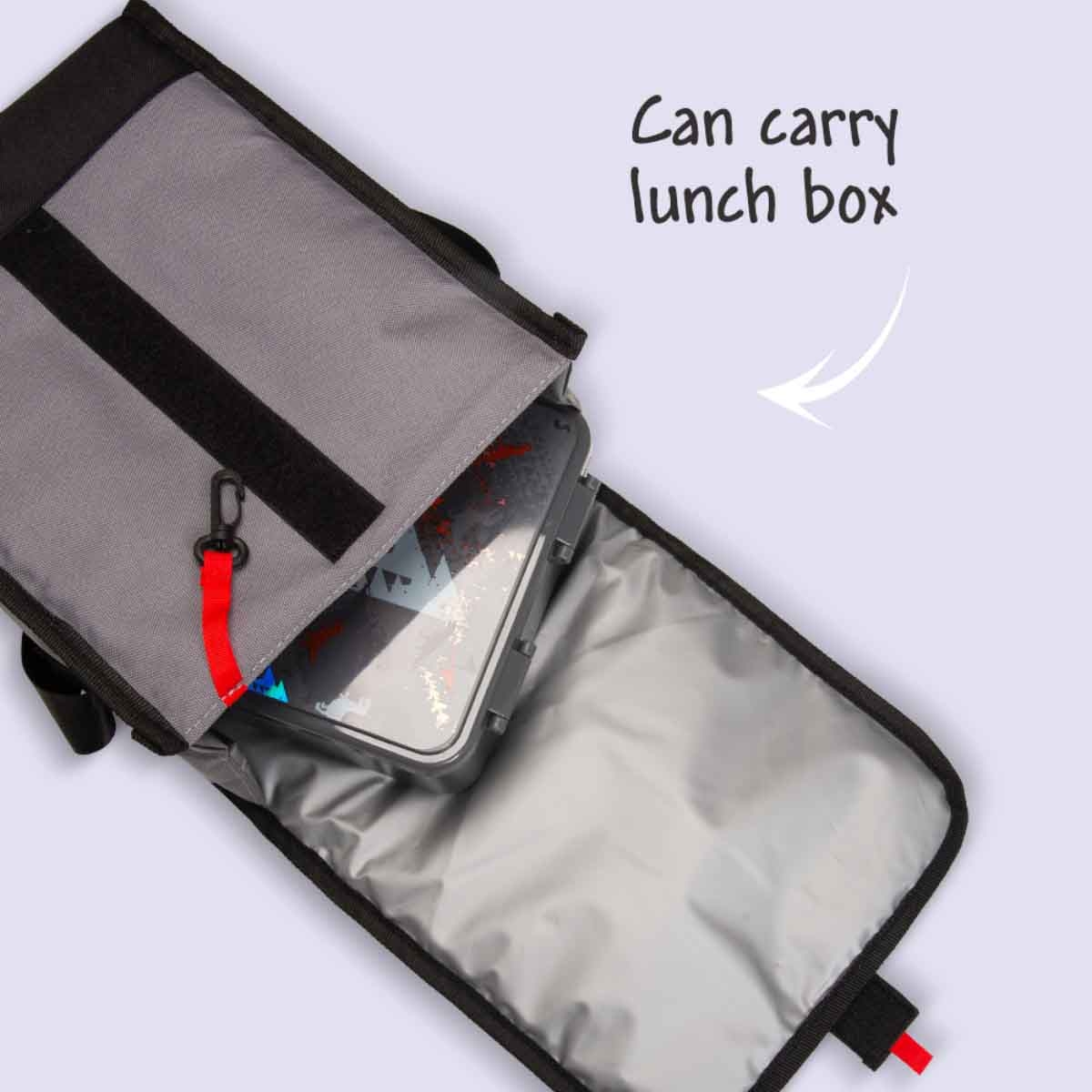 Eazy Kids Grey/Black Insulated Lunch Bag