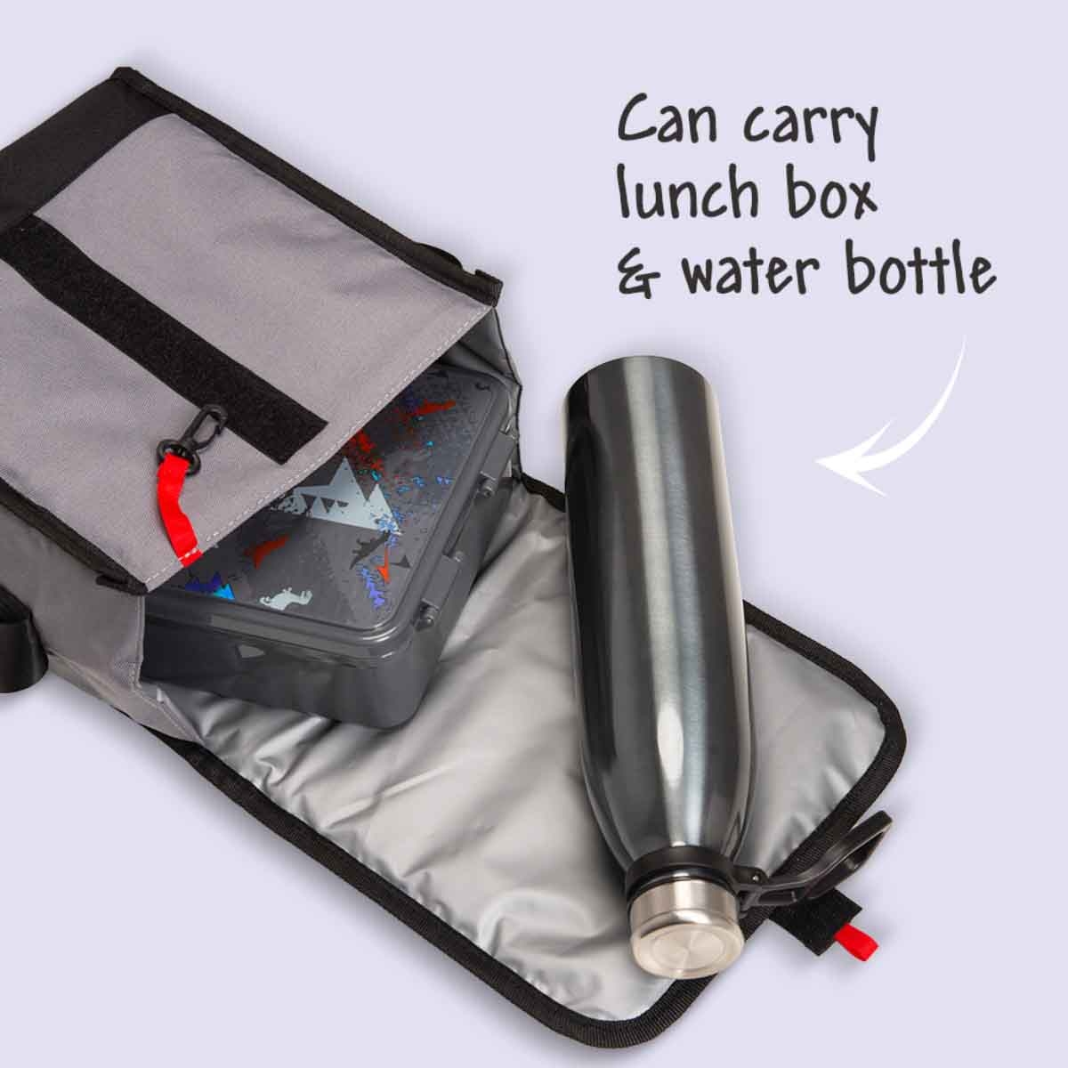 Eazy Kids Grey/Black Insulated Lunch Bag