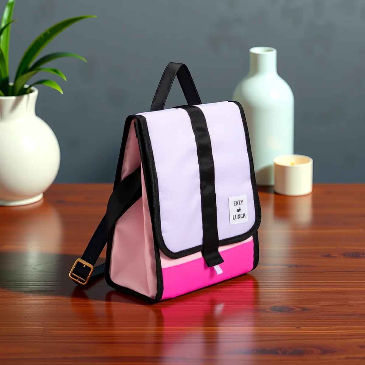 إيزي كيدز حقيبة غداء معزولة باللون الوردي