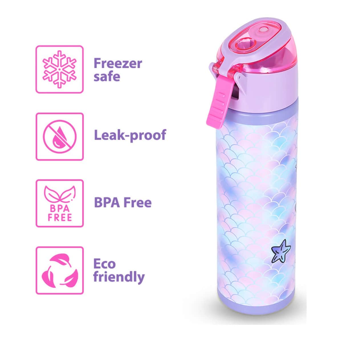 Eazy Kids Mermaid 640ml Insulated Stainless Steel Spray Water Bottle