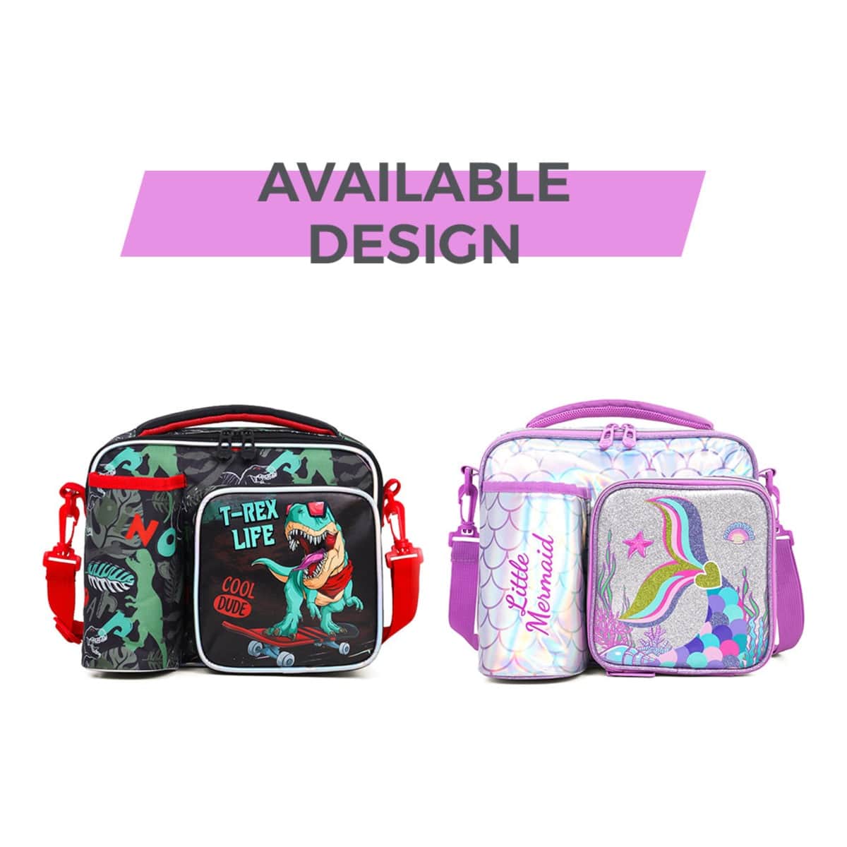 Eazy Kids Mermaid Chrome Bottle & Lunch Bag Set