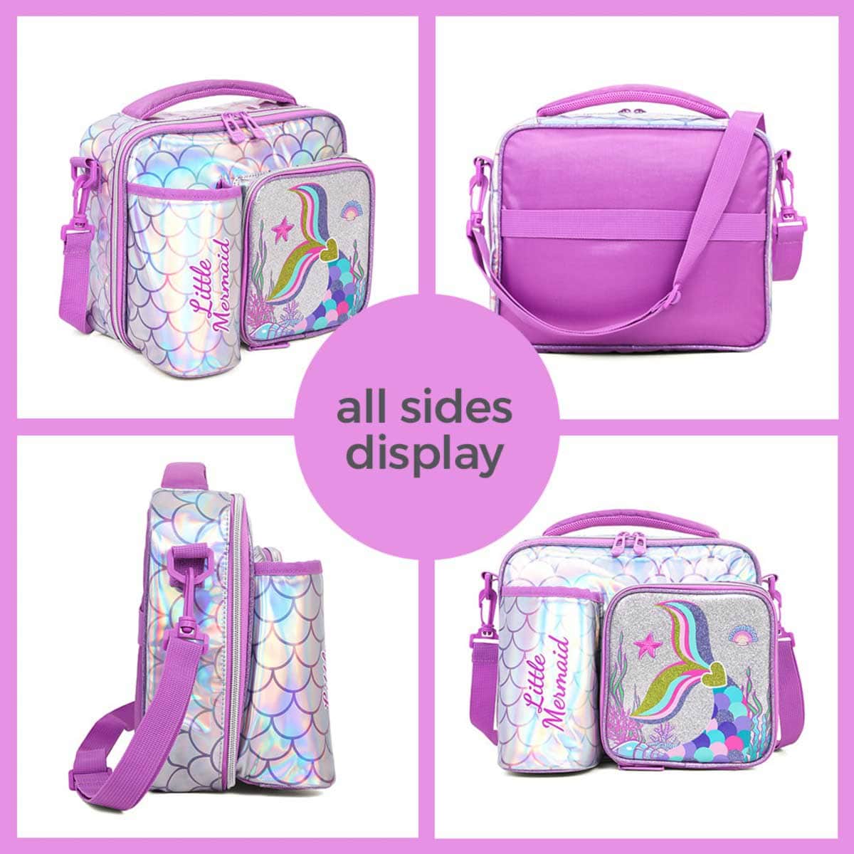 Eazy Kids Mermaid Chrome Bottle & Lunch Bag Set