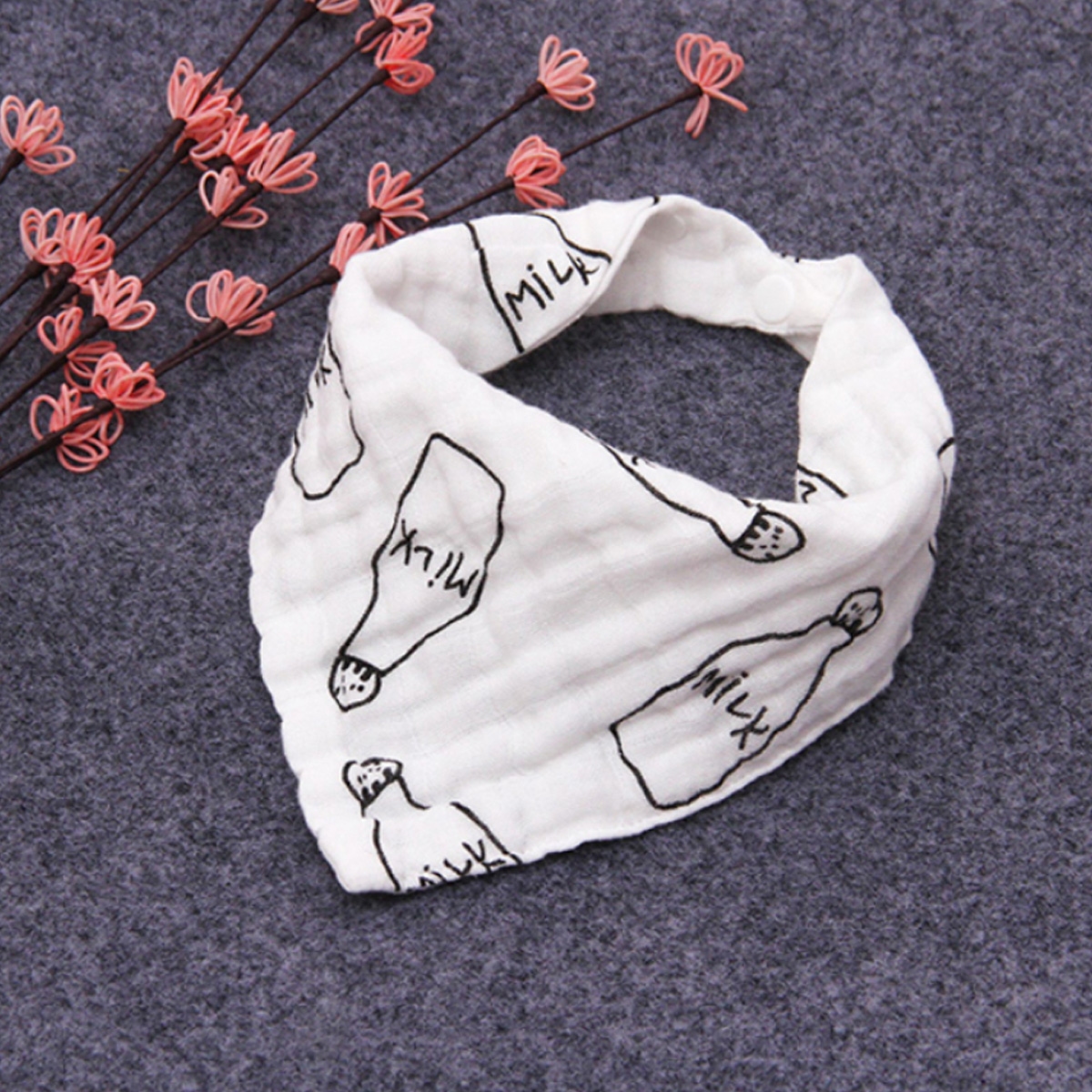 إيزي كيدز طقم مرايل بندانا من القطن الموسلين للأطفال من عمر 0 إلى 2 سنة، مجموعة من 3