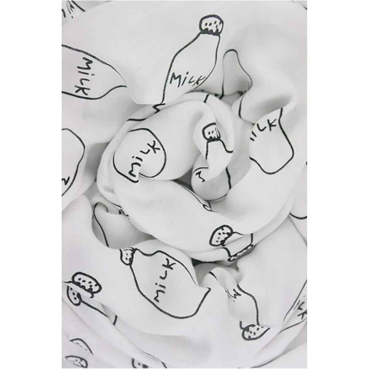 Eazy Kids Muslin Swaddle & Bib Set XL Milk Bottle