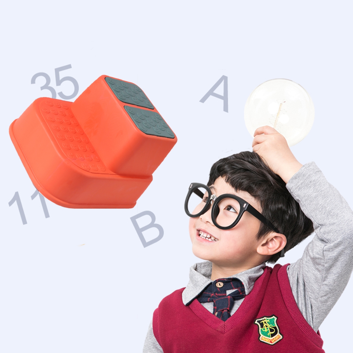 Eazy Kids Orange Step Stool Toddler, 0-2 Years