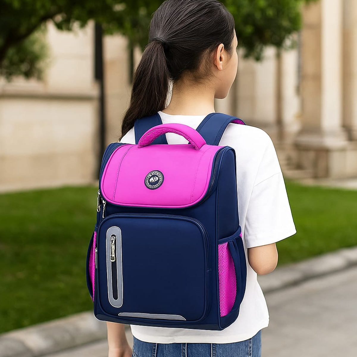 Eazy Kids Pink Ergonomic School Bag Unisex, 3-4 Years
