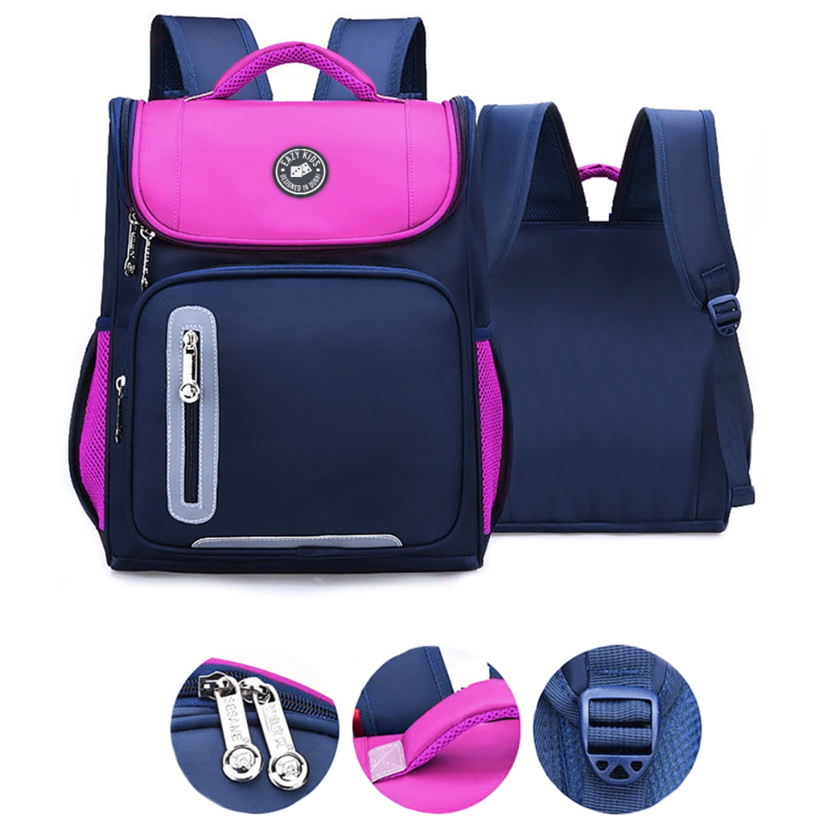 Eazy Kids Pink Ergonomic School Bag Unisex, 3-4 Years