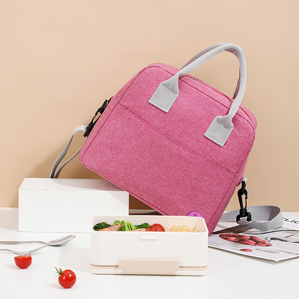 Eazy Kids Pink Insulated Lunch Bag Unisex, 13+ Years