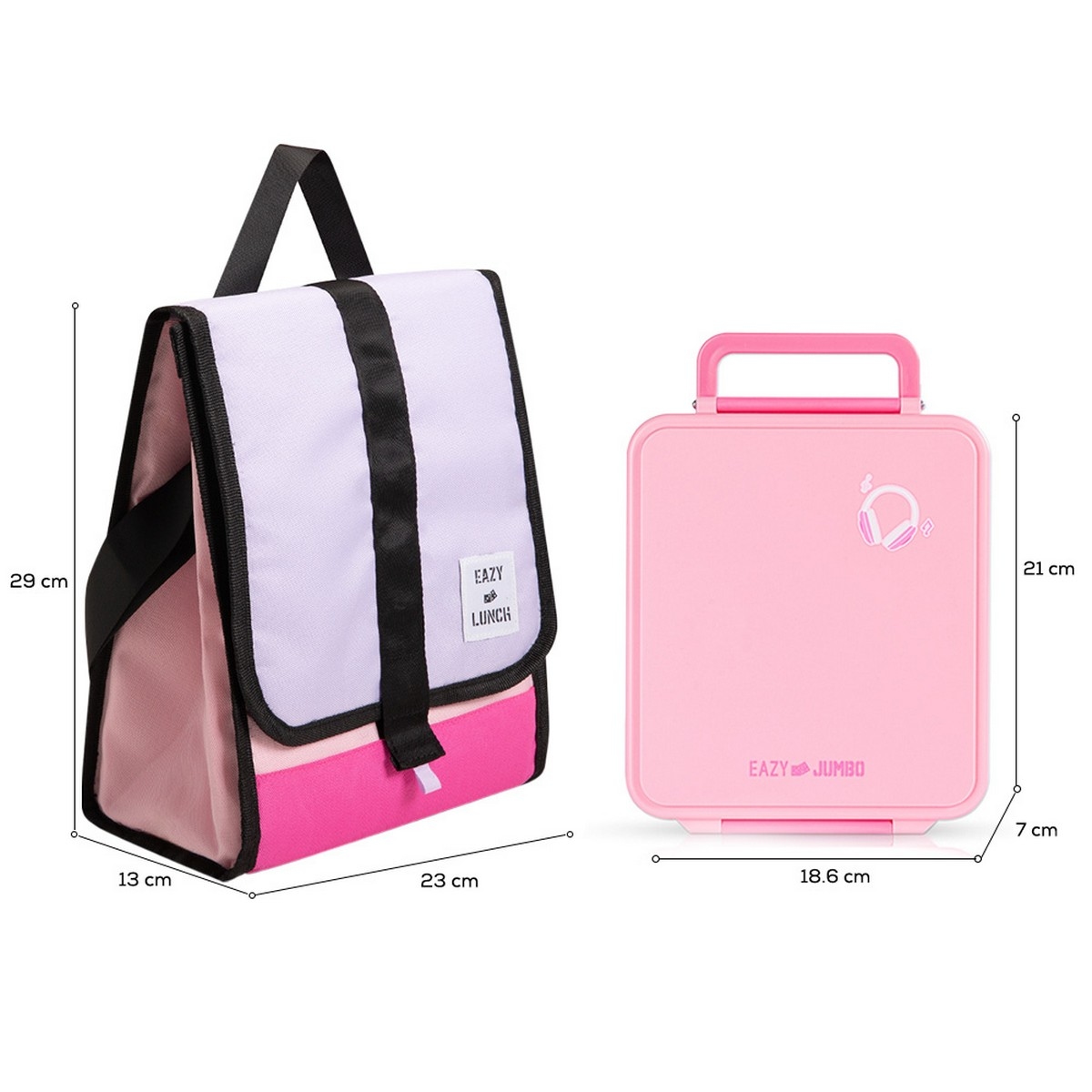 Eazy Kids Insulated Lunch Bag with Jumbo Bento Lunch Box