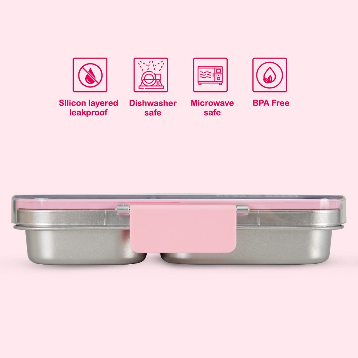 Eazy Kids Stainless Steel Bento Lunch Box with Tritan Lid