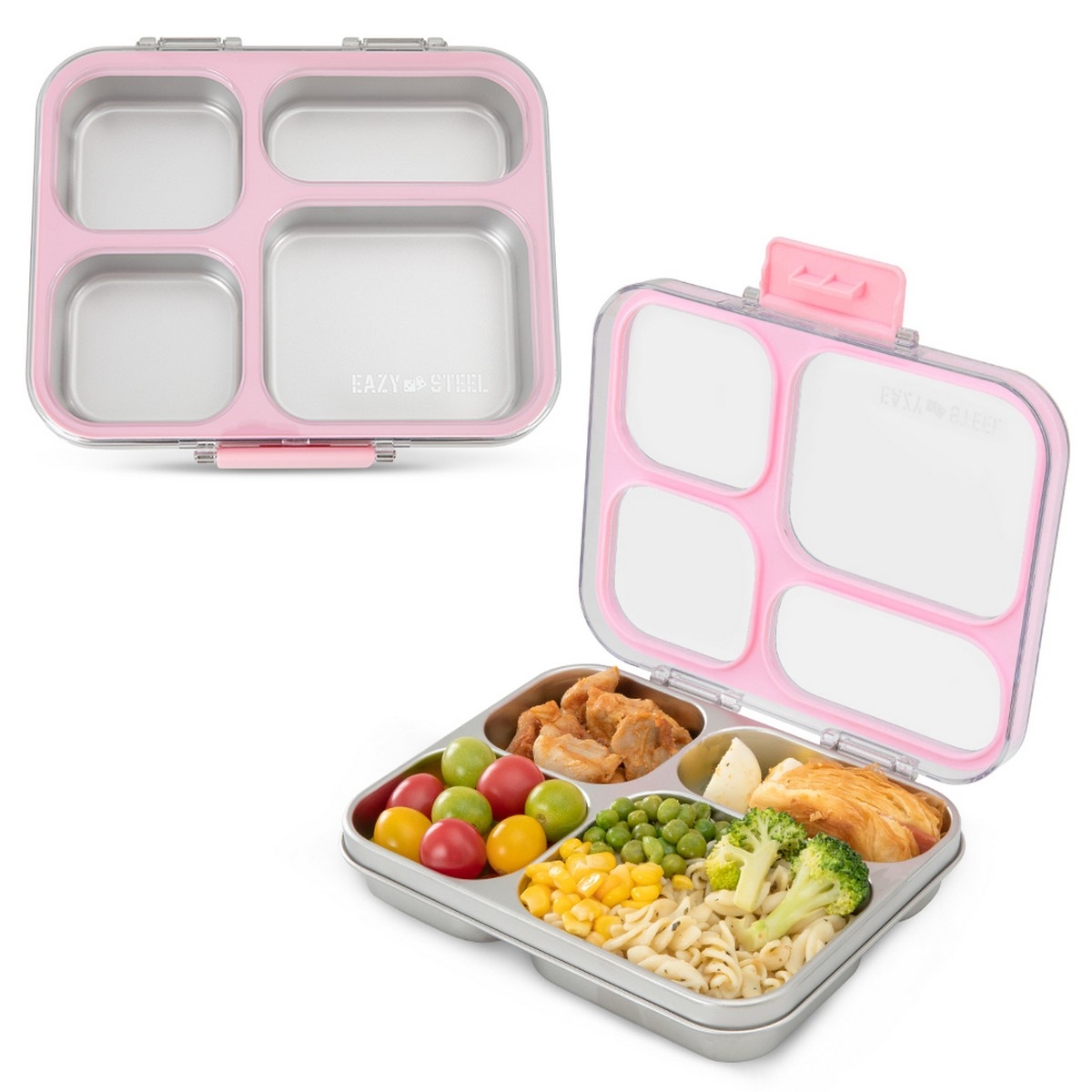 Eazy Kids Stainless Steel Bento Lunch Box with Tritan Lid