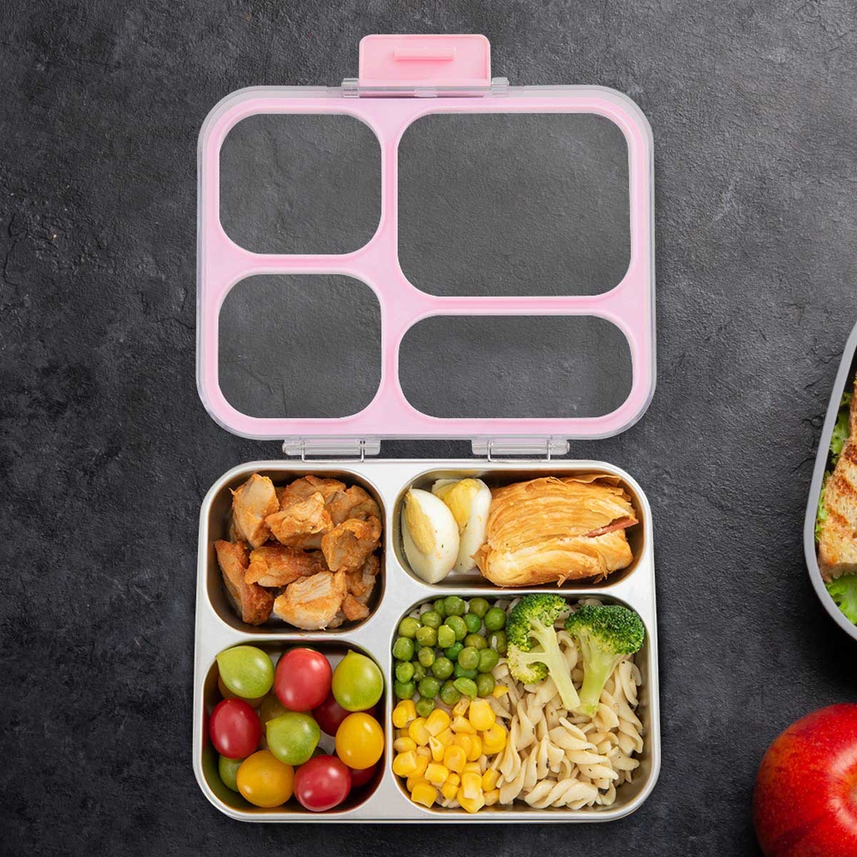 Eazy Kids Stainless Steel Bento Lunch Box with Tritan Lid