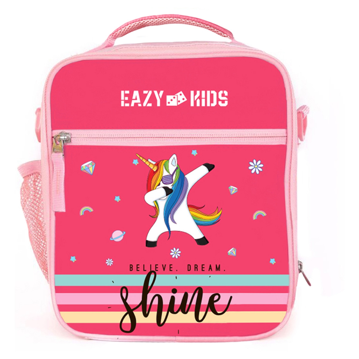 Eazy Kids Pink Unicorn Bento Lunch Bag Unisex, 3-4 Years