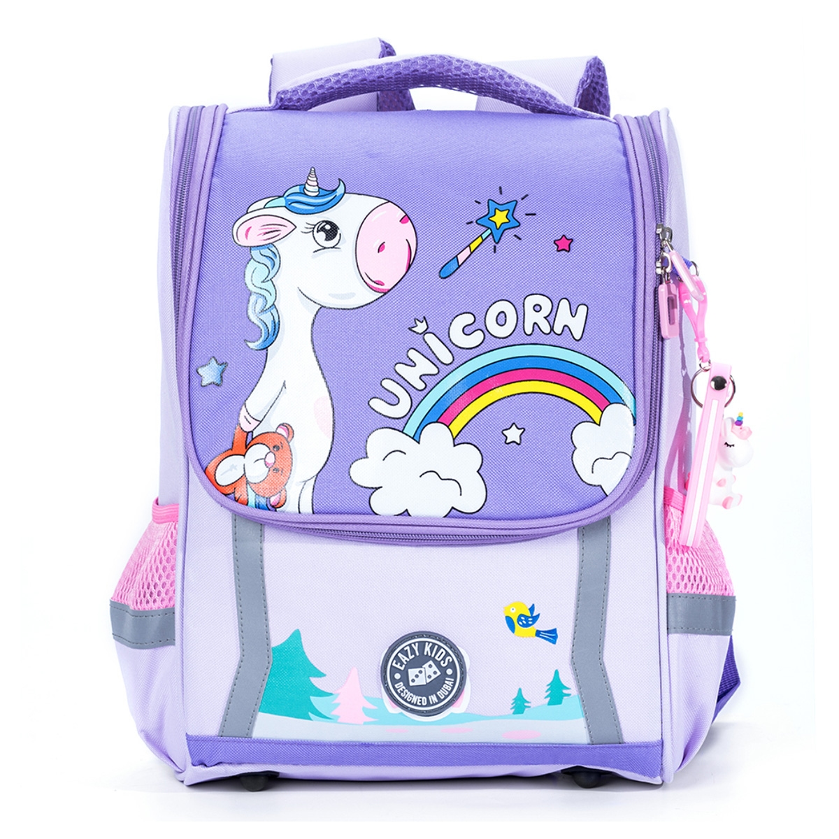 Eazy Kids Prince Purple Unicorn School Bag Unisex, 3-4 Years