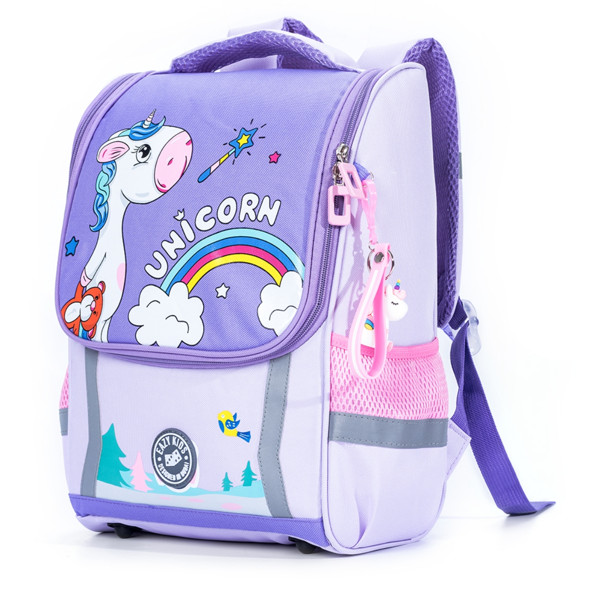 Eazy Kids Prince Purple Unicorn School Bag Unisex, 3-4 Years