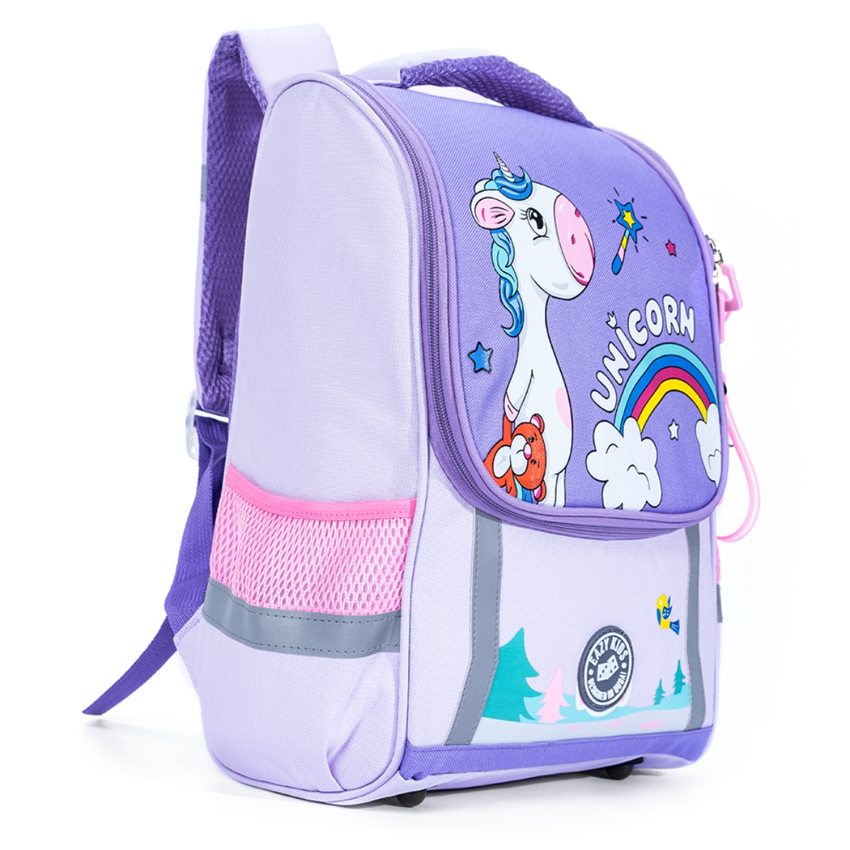 Eazy Kids Prince Purple Unicorn School Bag Unisex, 3-4 Years