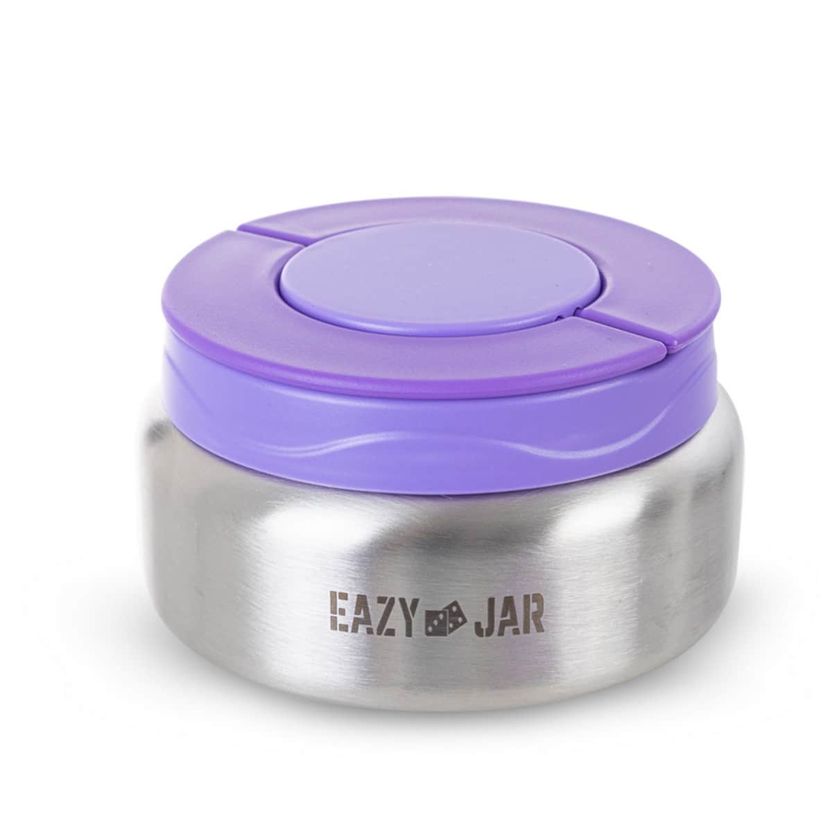 Eazy Kids Purple 3/4 Jumbo Lunch Box & Bowl with Spoon & Fork Set