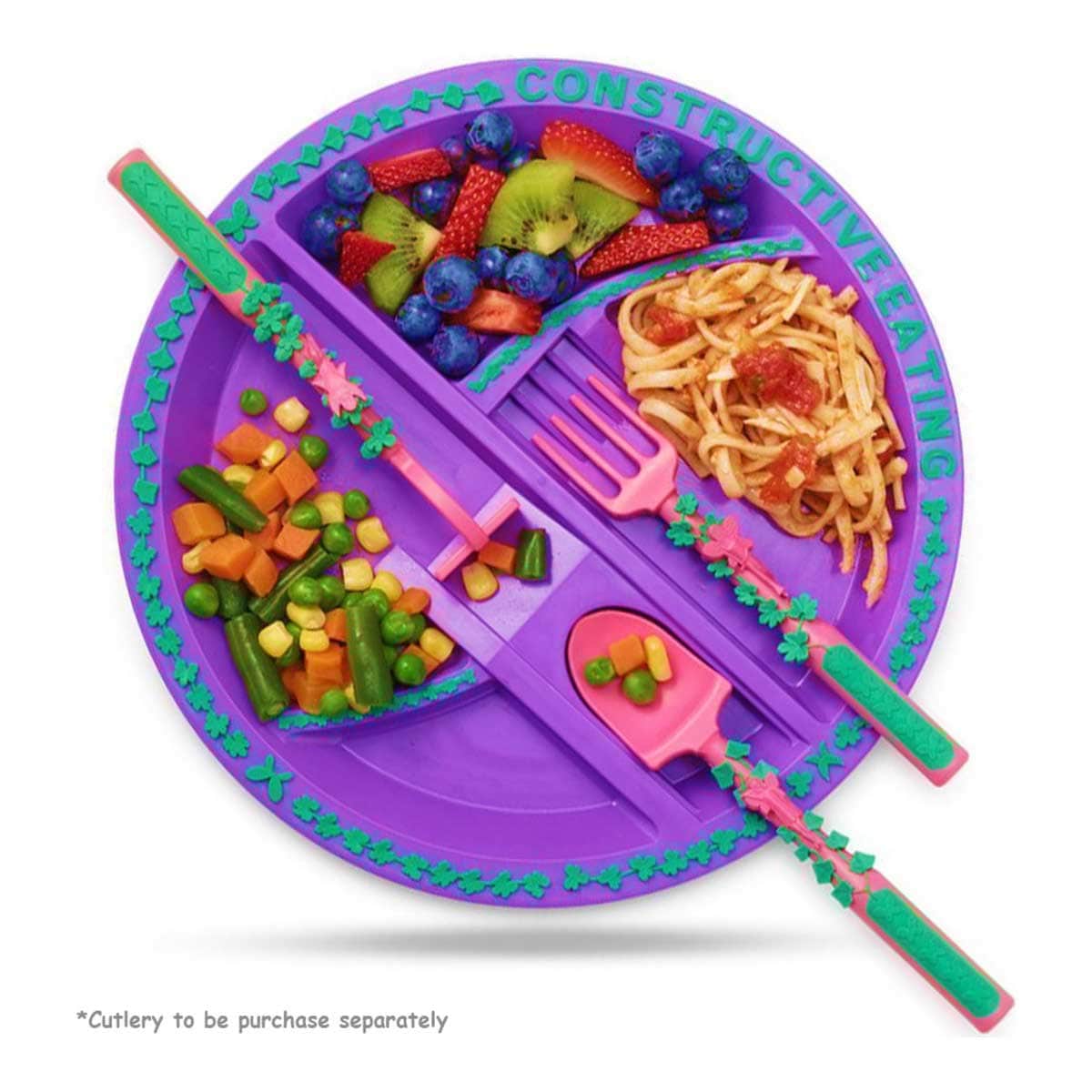 Eazy Kids Purple Garden Feeding Plate