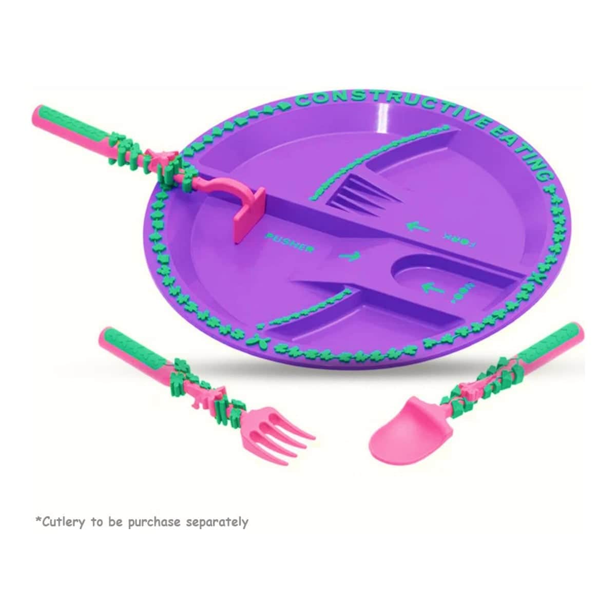 Eazy Kids Purple Garden Feeding Plate