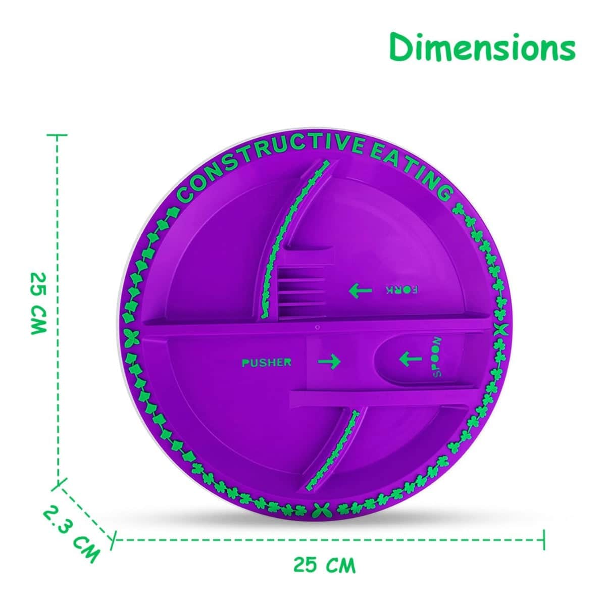 Eazy Kids Purple Garden Feeding Plate