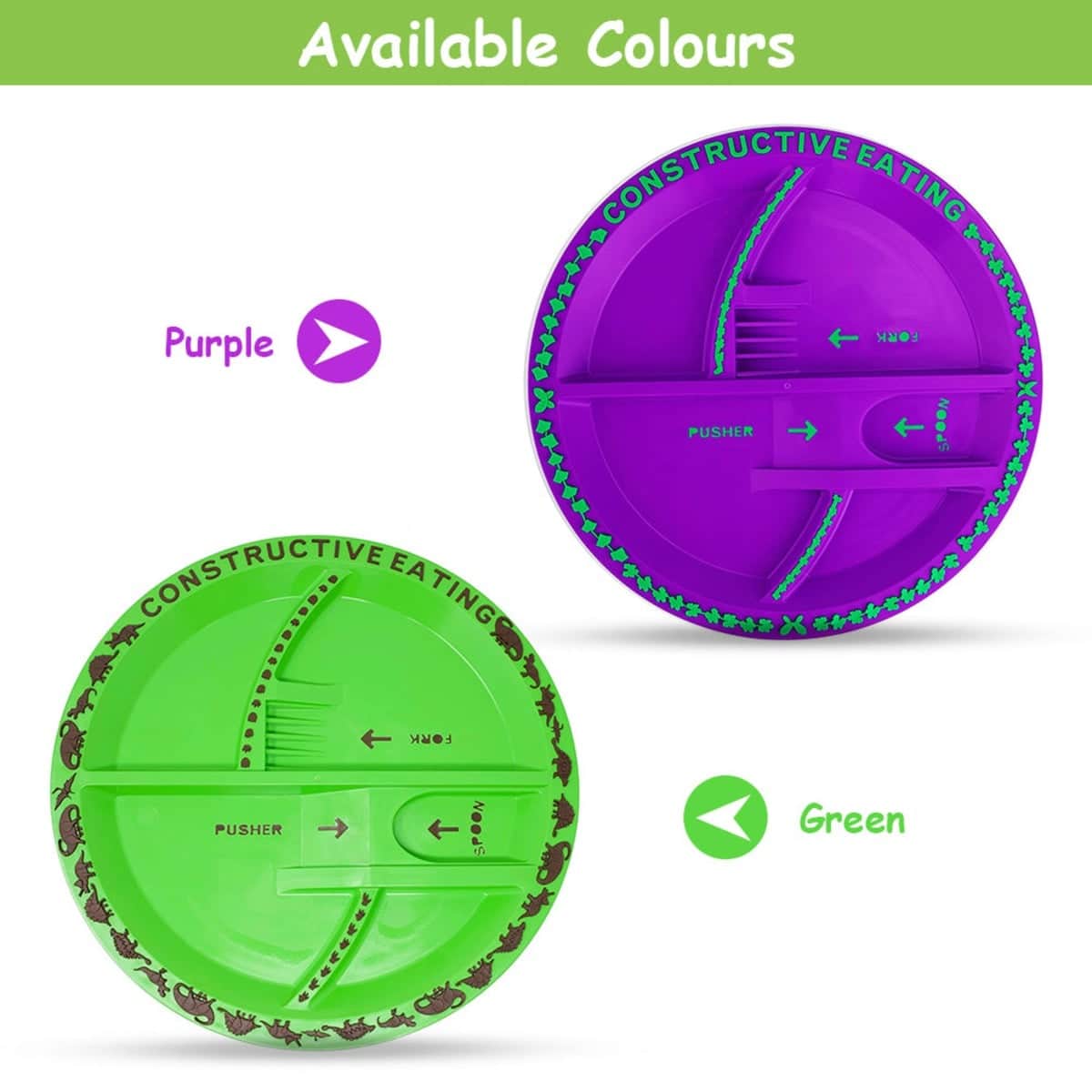 Eazy Kids Purple Garden Feeding Plate