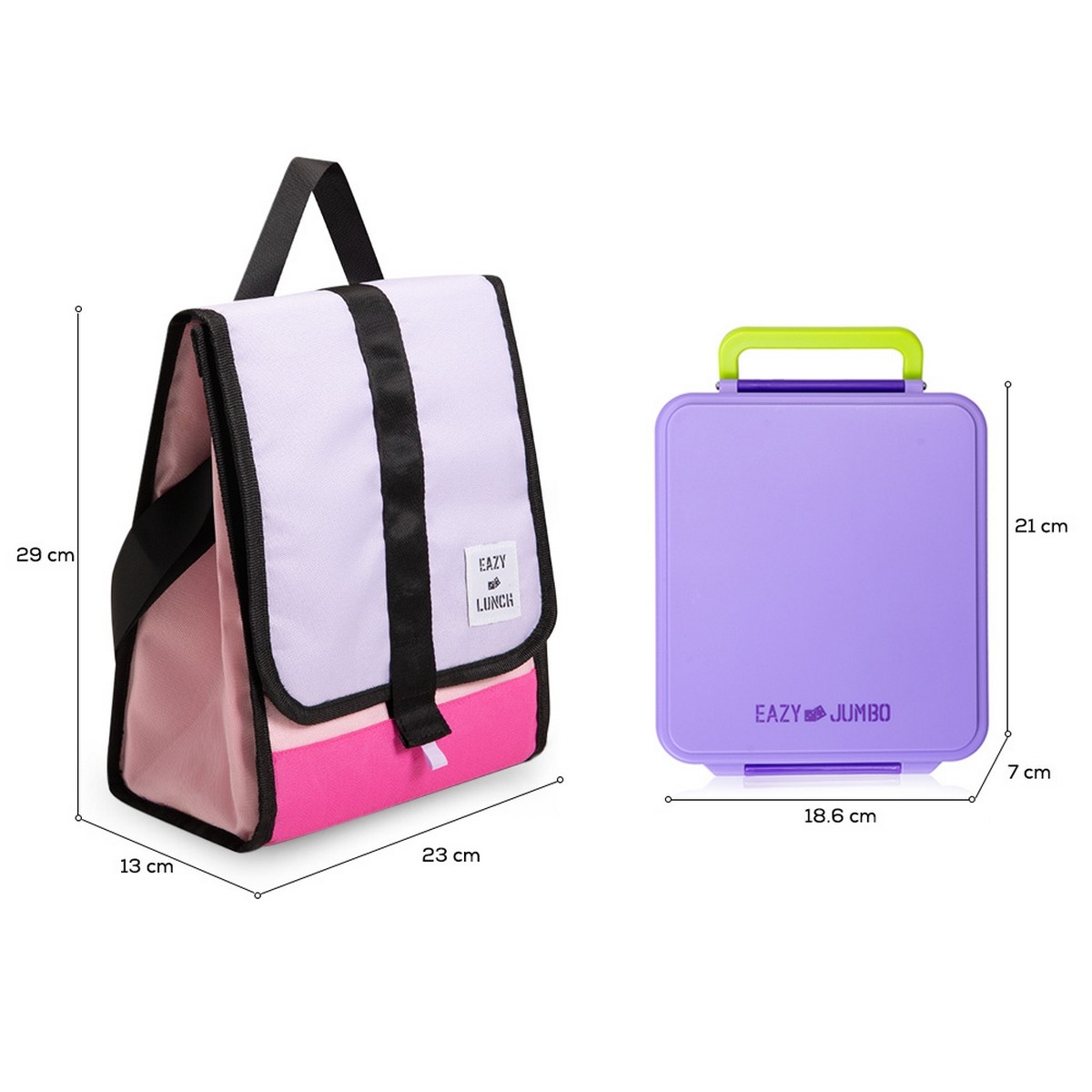 Eazy Kids Insulated Lunch Bag with Jumbo Bento Lunch Box