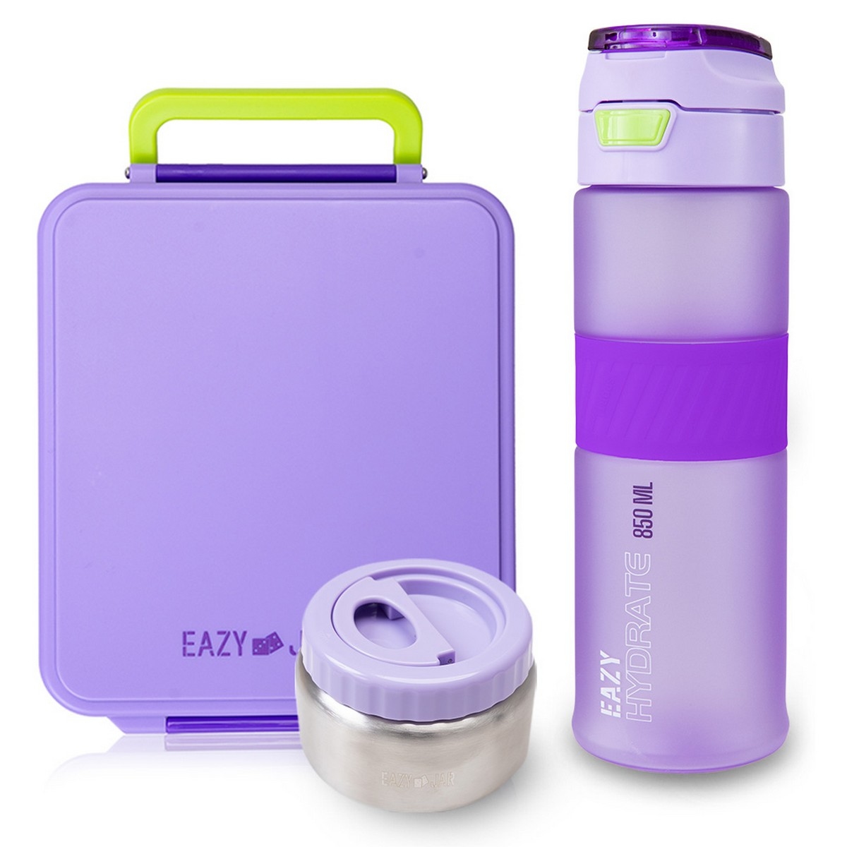 Eazy Kids Jumbo Bento Lunch Box with 850ml Tritan Water Bottle