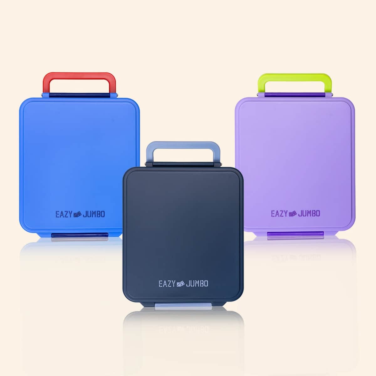 Eazy Kids Purple Jumbo Bento Lunch Box with Thermos & Dip Jar Set