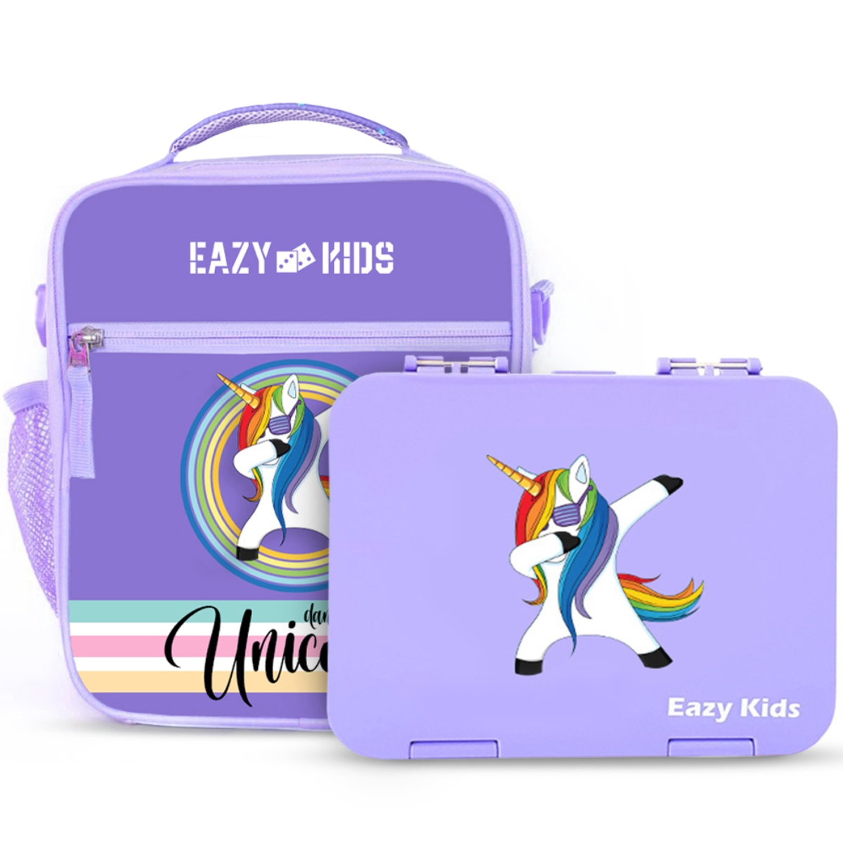 Eazy Kids Purple Unicorn Bento Lunch Bag Unisex, 3-4 Years