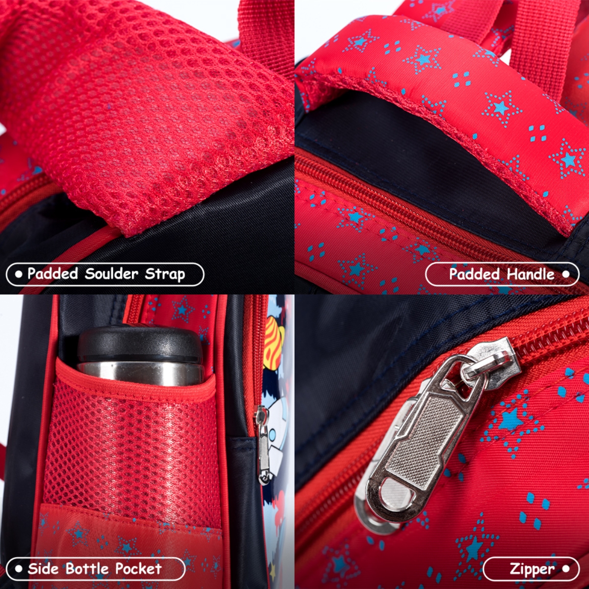 إيزي كيدز حقيبة مدرسية رائد فضاء باللون الأحمر للجنسين من عمر 3 إلى 4 سنوات