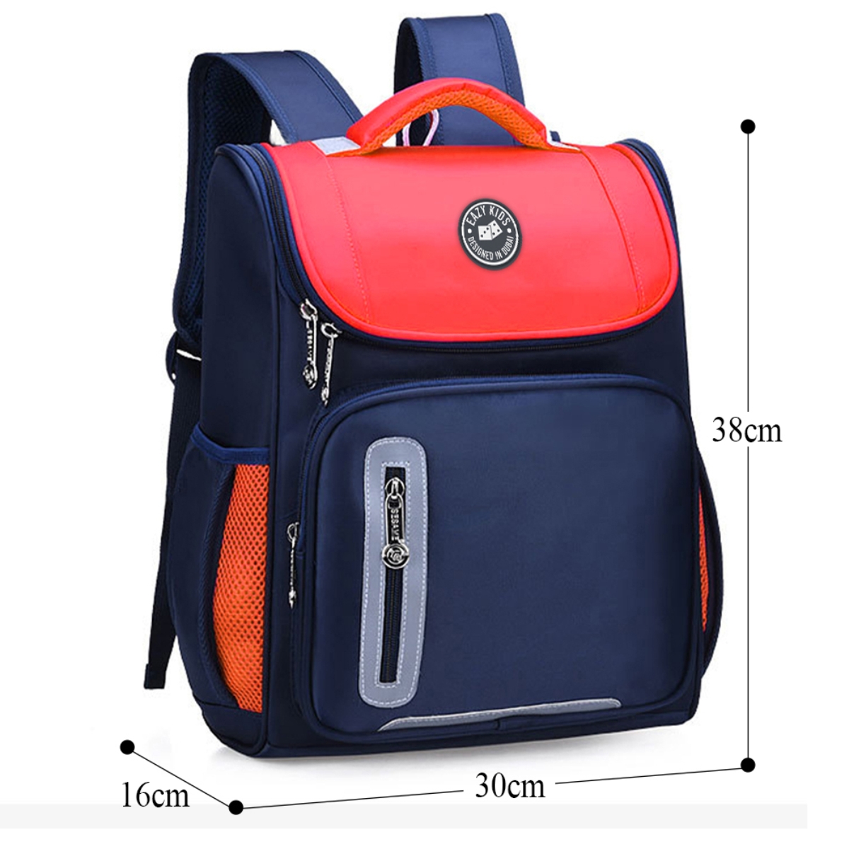 Eazy Kids Red/Blue Ergonomic School Bag Unisex, 3-4 Years