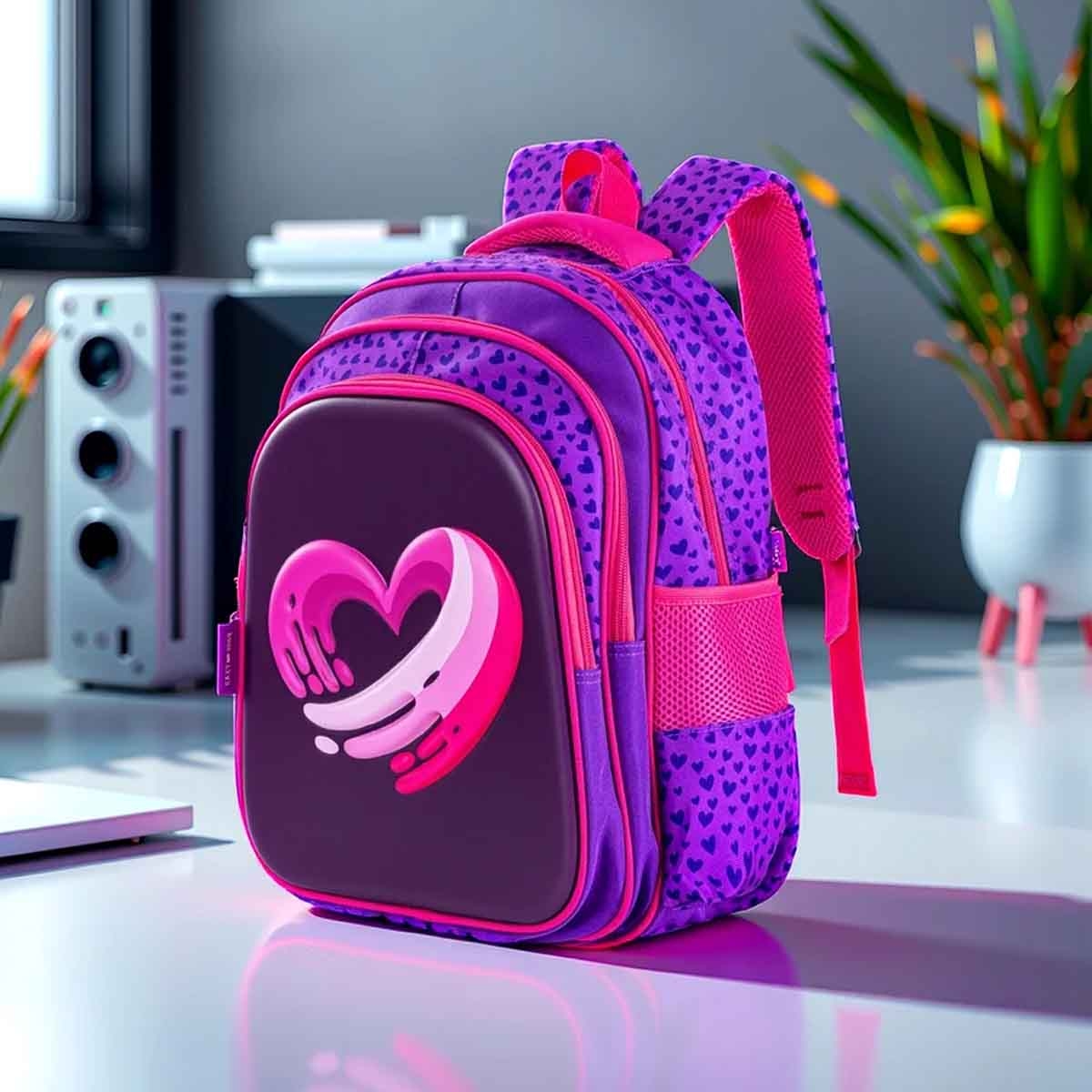 إيزي كيدز حقيبة مدرسية مقاس 16 إنش بتصميم لوف آند هاغز