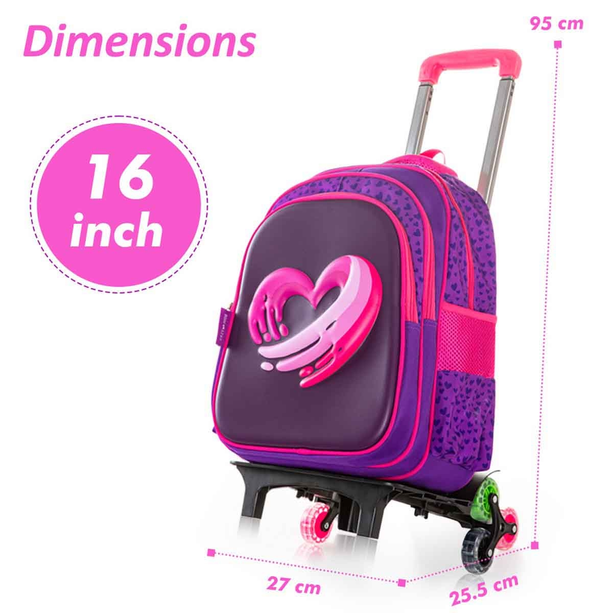 Eazy Kids 16" Love & Hugs School Bag with Trolley