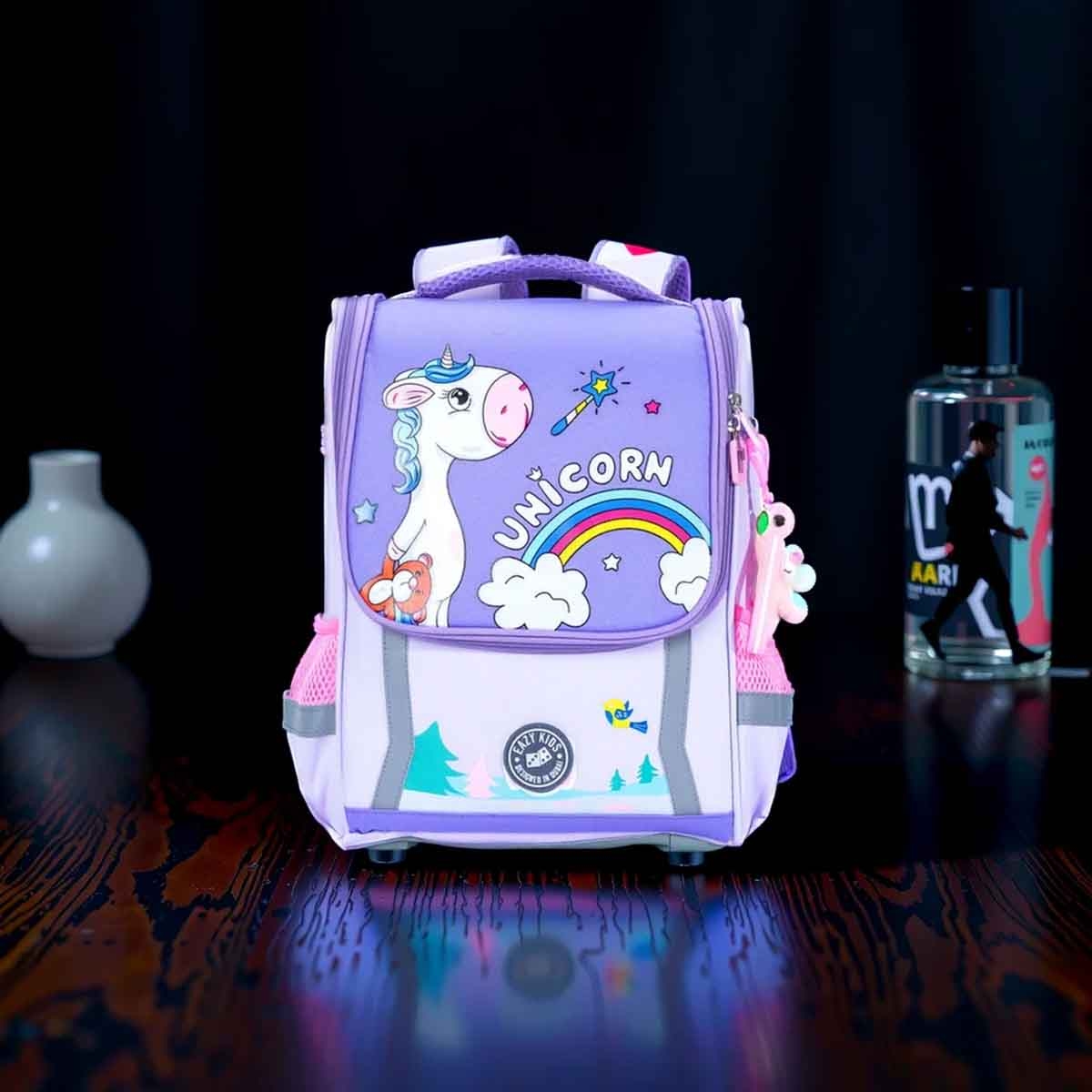 Eazy Kids Prince Unicorn School Bag with Trolley