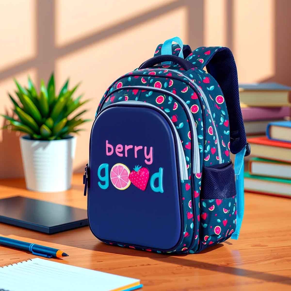 Eazy Kids 16" Berry School Bag with Pencil Case