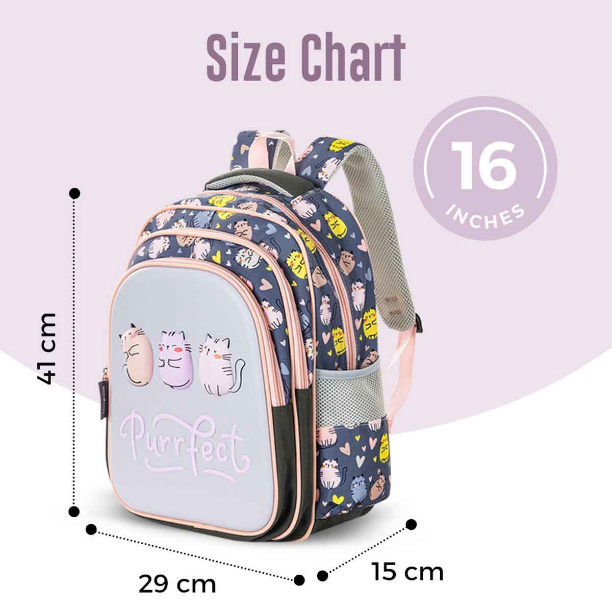 Eazy Kids 16" Purrfect School Bag with Pencil Case