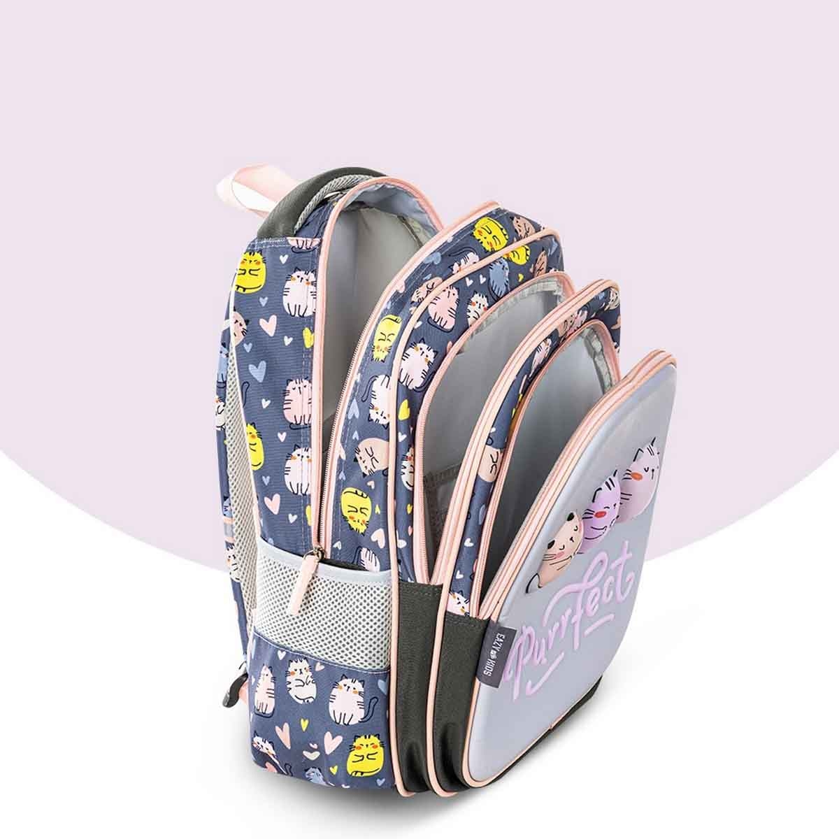 إيزي كيدز حقيبة مدرسية مقاس 16 إنش بتصميم بيرفكت مع عربة ومقلمة