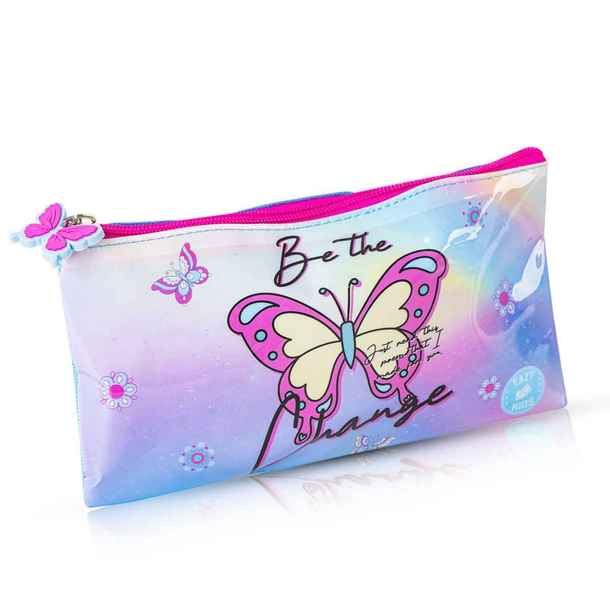 إيزي كيدز حقيبة مدرسية 5 في 1 مقاس 16 إنش بتصميم باترفلاي مع عربة