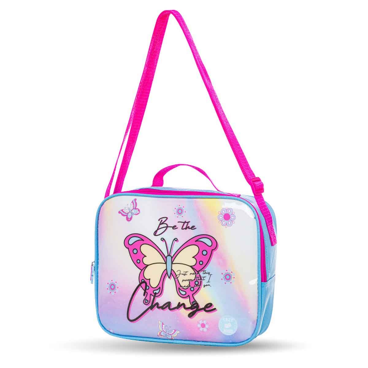 إيزي كيدز حقيبة مدرسية 5 في 1 مقاس 16 إنش بتصميم باترفلاي مع عربة