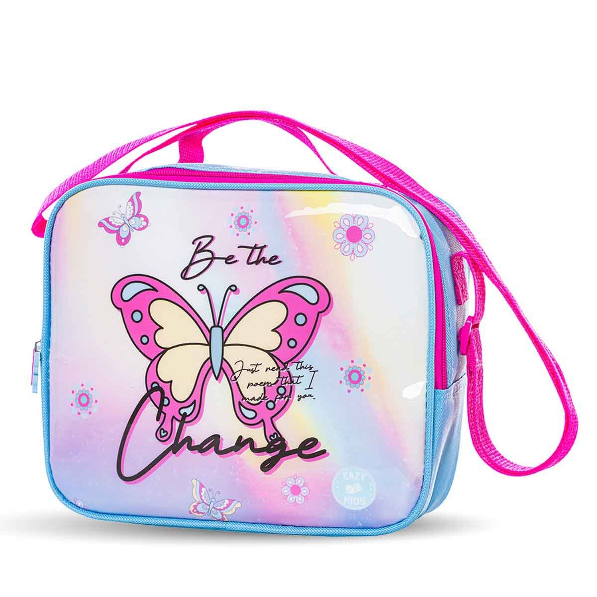 إيزي كيدز حقيبة مدرسية 5 في 1 مقاس 16 إنش بتصميم باترفلاي مع عربة