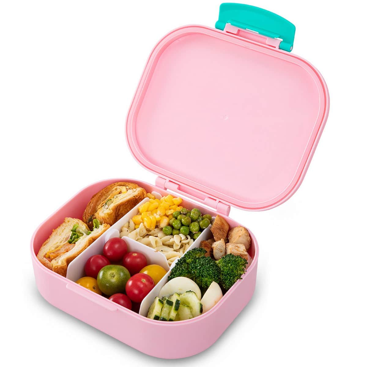 Eazy Kids Shine Pink Bento Lunch Box with 445ml Stainless Steel Water Bottle Set