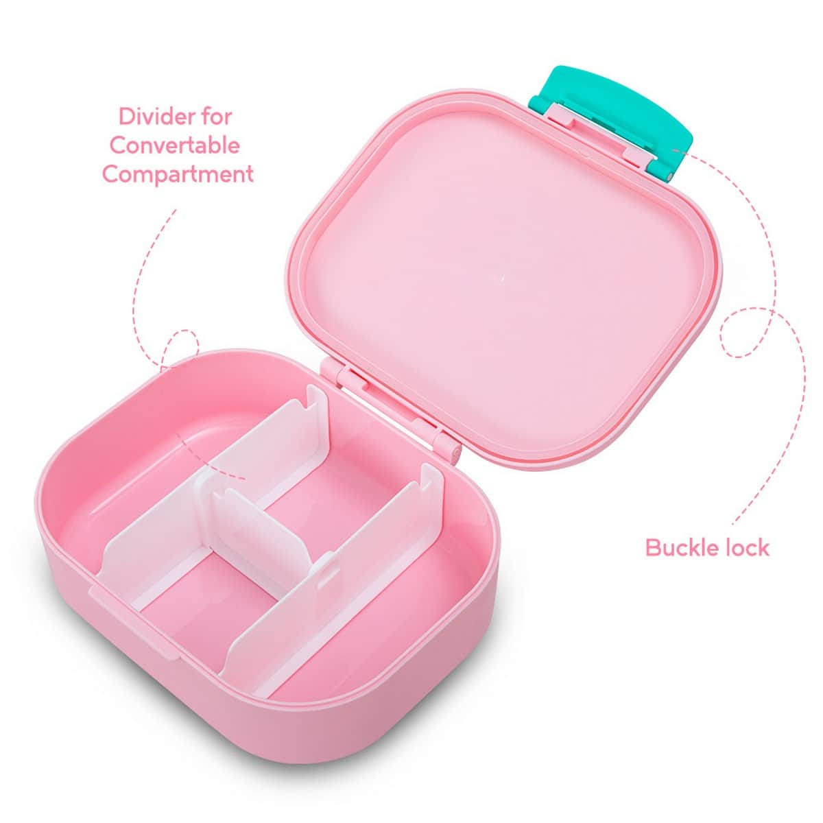 Eazy Kids Shine Pink Bento Lunch Box with 445ml Stainless Steel Water Bottle Set