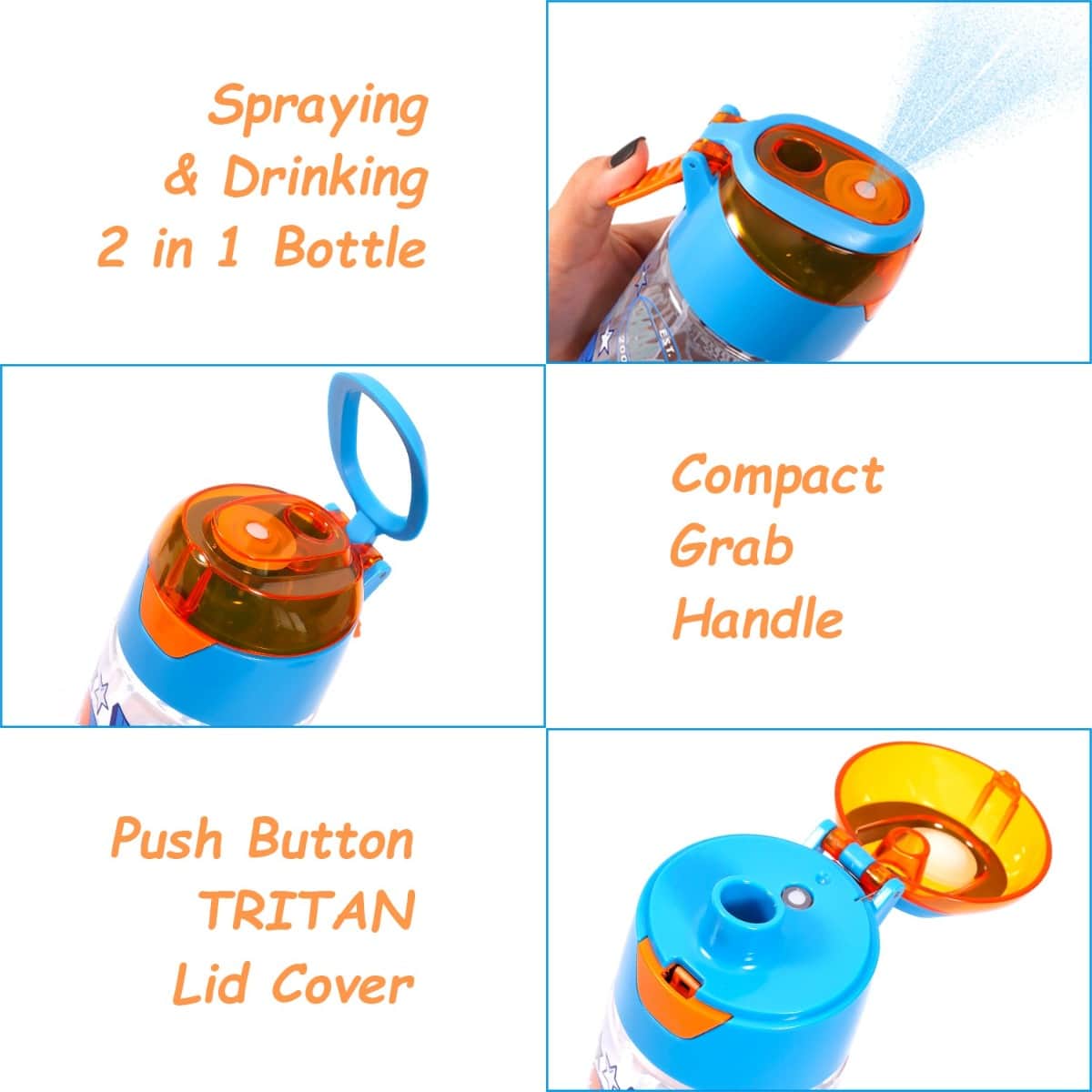Eazy Kids Soccer 750ml Tritan Spray Water Bottle