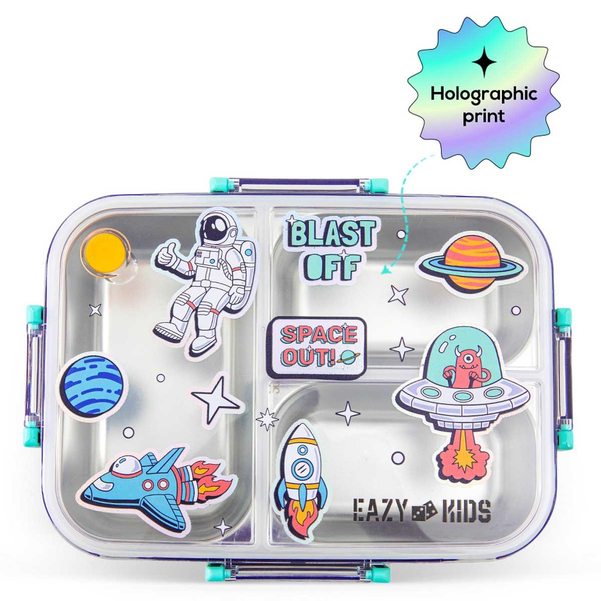 Eazy Kids Space Out Stainless Steel Bento Lunch Box with 850ml Tritan Water Bottle